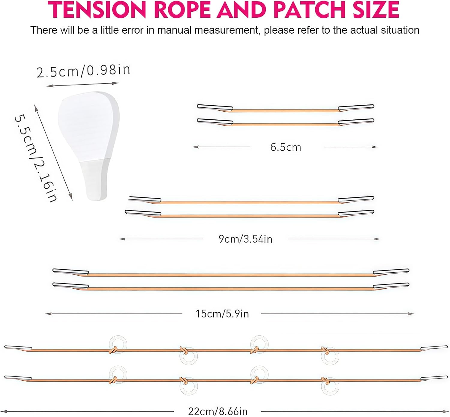 Facelifting Tape Set, 80 Pieces Face Tape & 4 Guy Ropes for Direct V, Facelifting Tape, V Shape, Instant Face, Neck and Eye Lift, Makeup Facelift Tool for Face