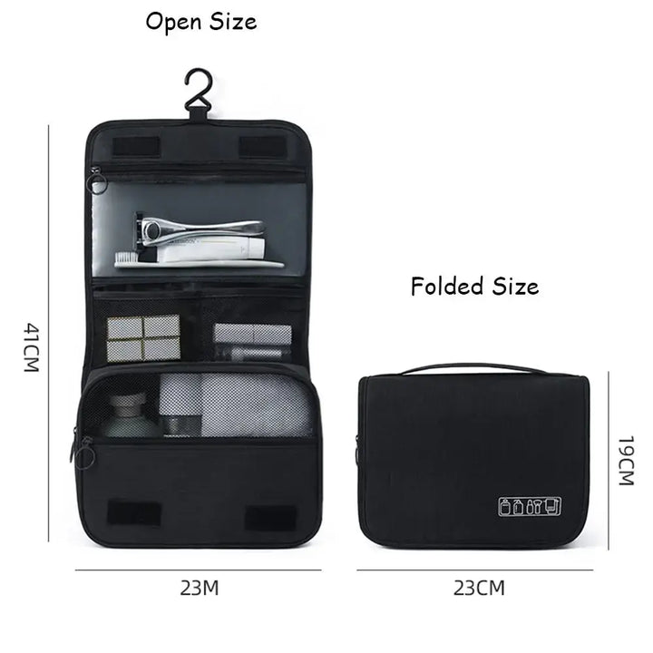 CompactWash Toiletry Bag – Foldable, Water-Resistant, Hanging