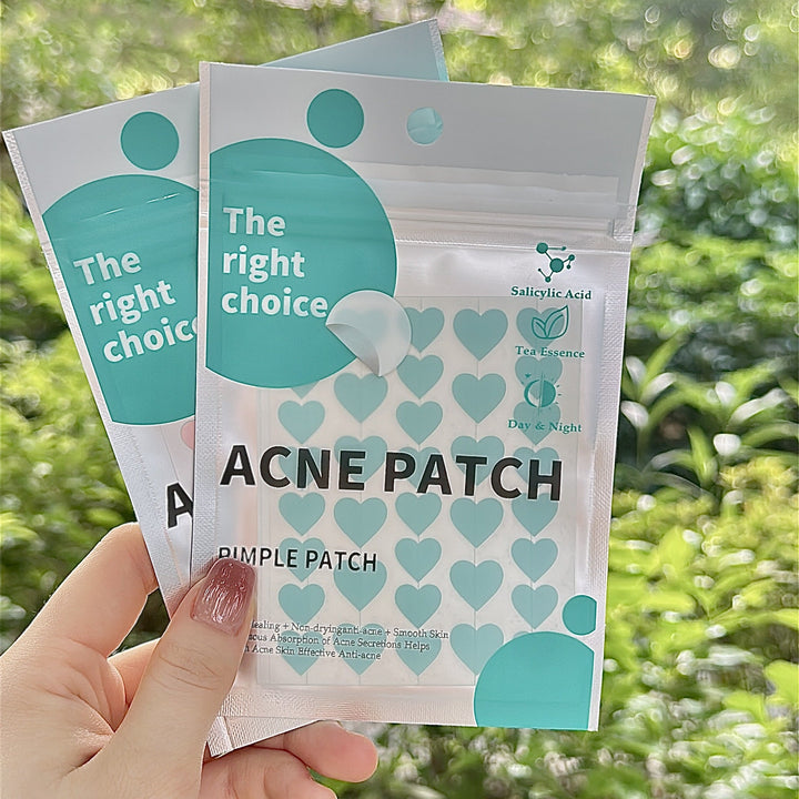 Heart-Shaped Acne Patches – Hydrocolloid Pimple Patch for Day & Night Use (36 Pieces)