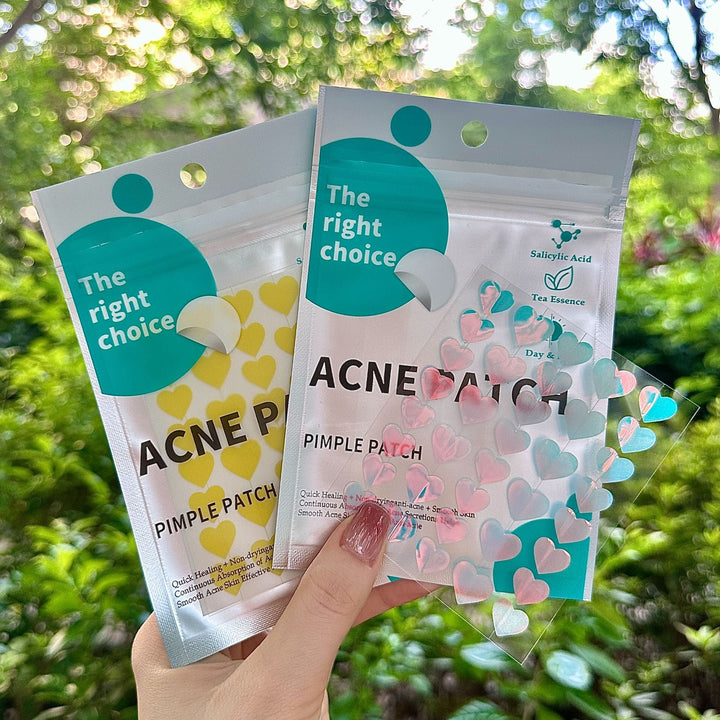 Heart-Shaped Acne Patches – Hydrocolloid Pimple Patch for Day & Night Use (36 Pieces)