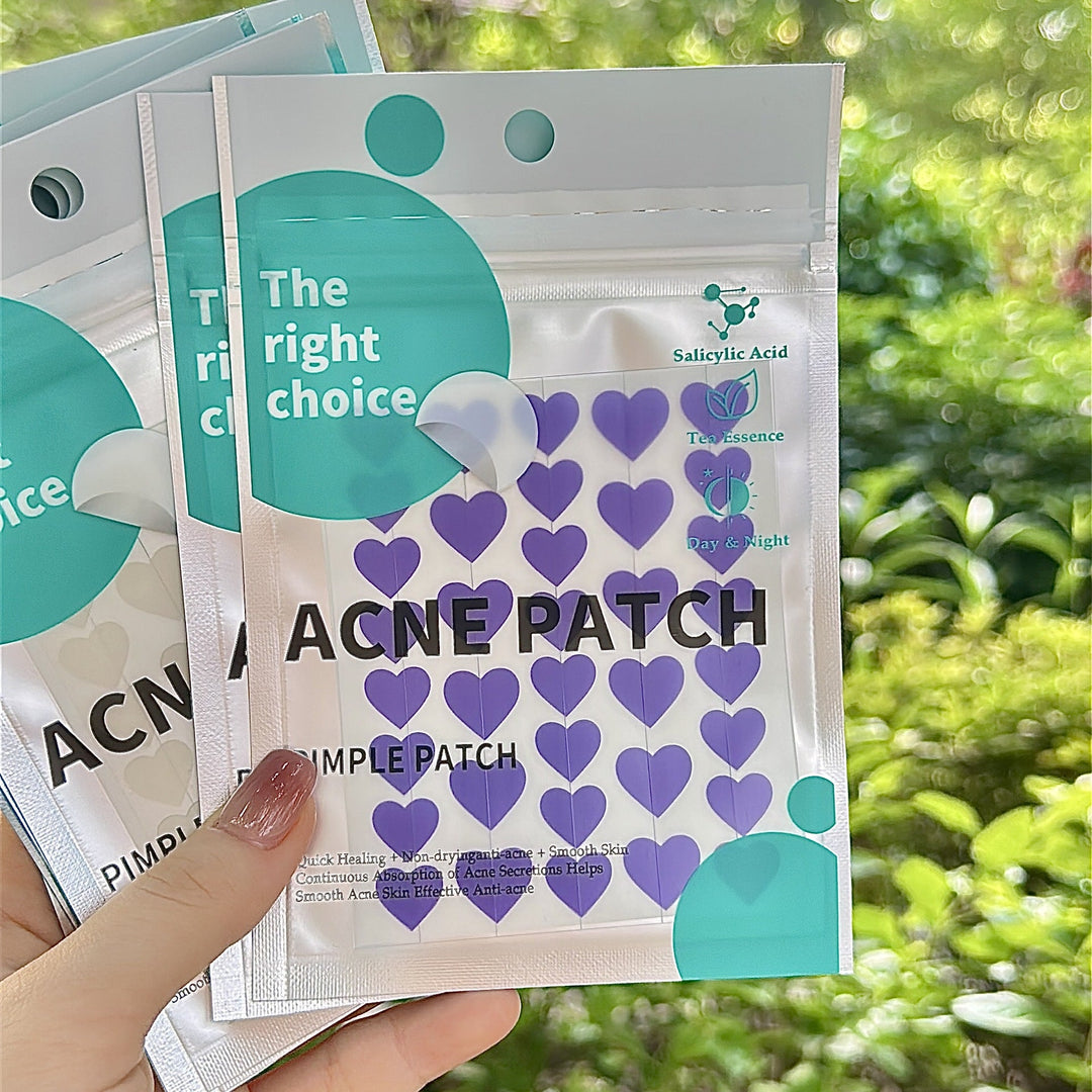 Heart-Shaped Acne Patches – Hydrocolloid Pimple Patch for Day & Night Use (36 Pieces)
