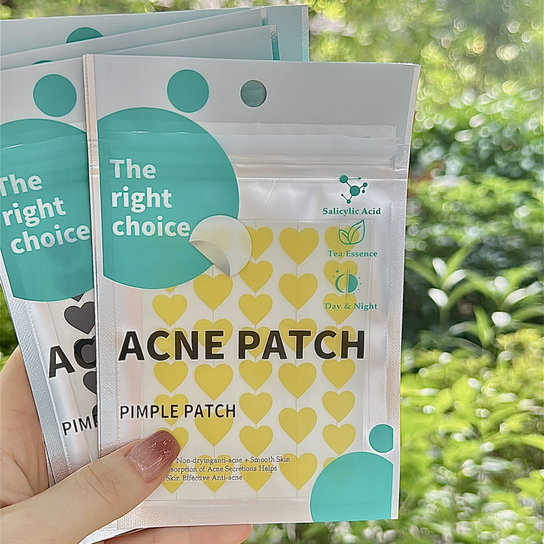 Heart-Shaped Acne Patches – Hydrocolloid Pimple Patch for Day & Night Use (36 Pieces)