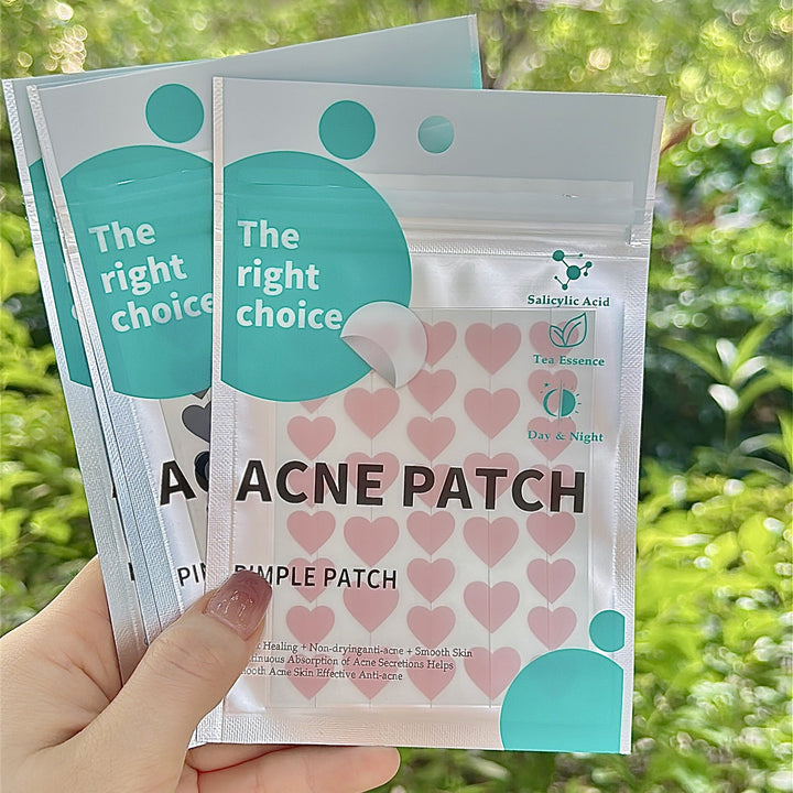 Heart-Shaped Acne Patches – Hydrocolloid Pimple Patch for Day & Night Use (36 Pieces)