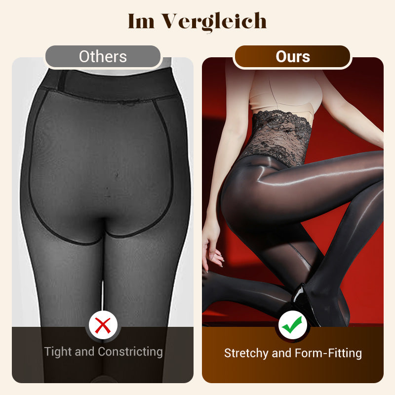 Rosa Lace Stockings Set | 8D Oil-Sheen Fabric, High-Waist Design