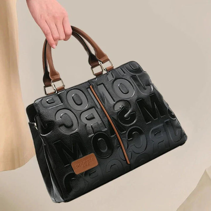 Luxury Black Leather Handbag – Elegant & Spacious Everyday Bag