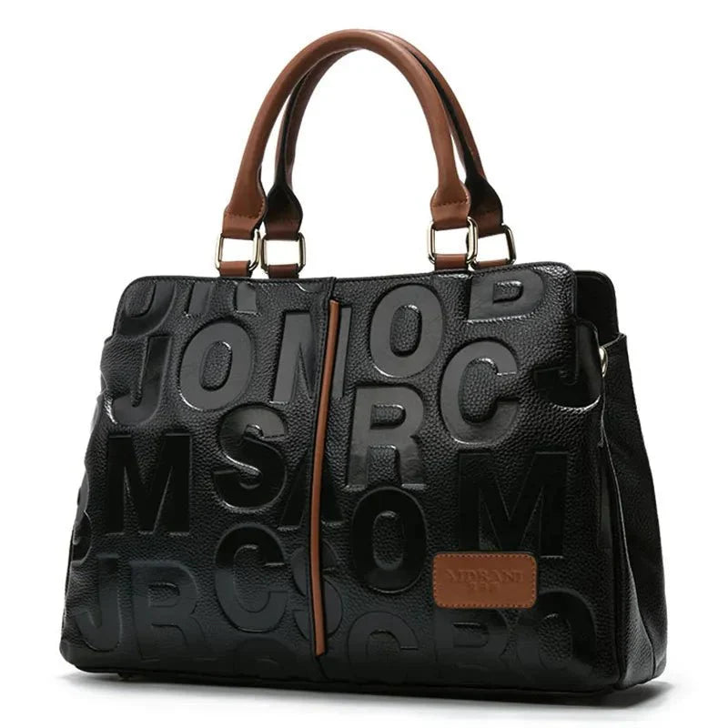 Luxury Black Leather Handbag – Elegant & Spacious Everyday Bag