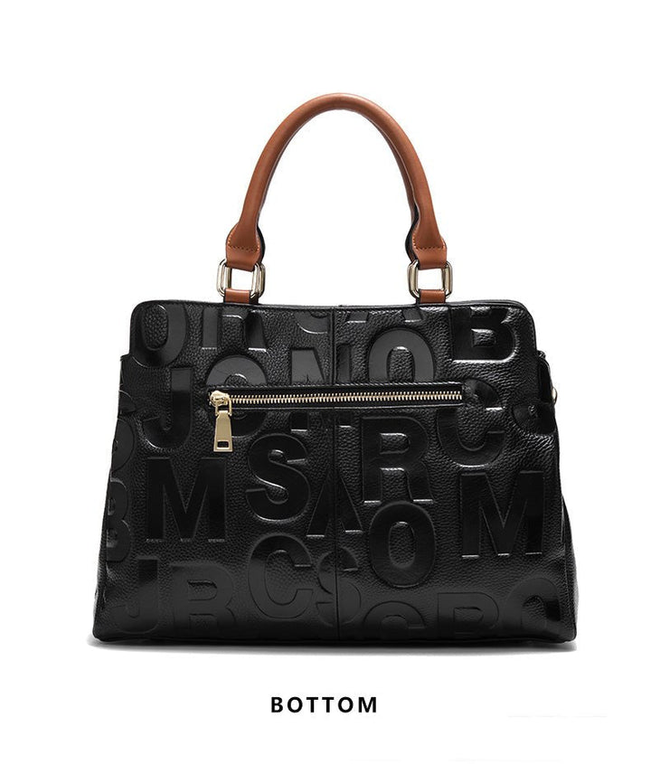 Luxury Black Leather Handbag – Elegant & Spacious Everyday Bag