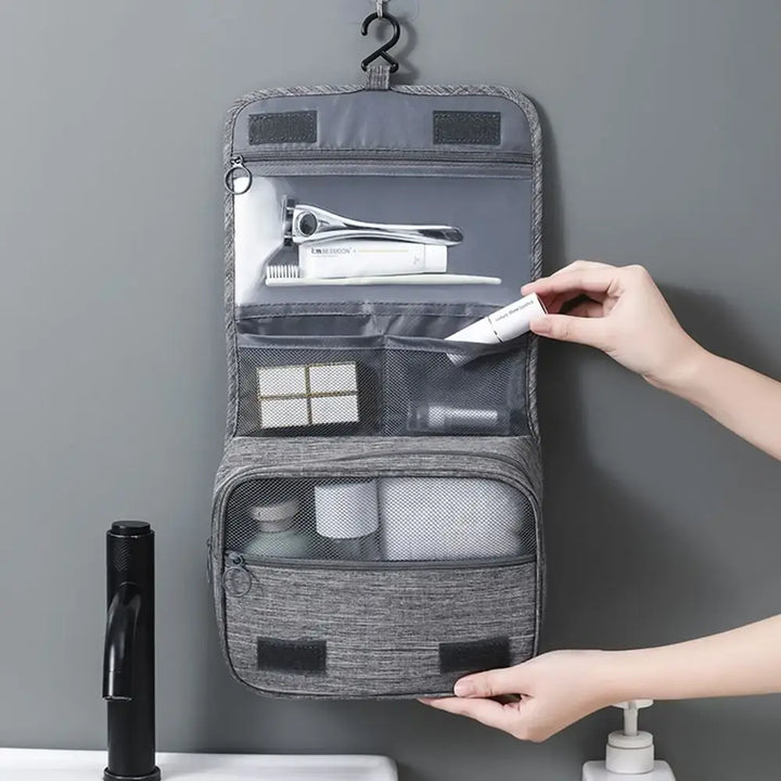 CompactWash Toiletry Bag – Foldable, Water-Resistant, Hanging