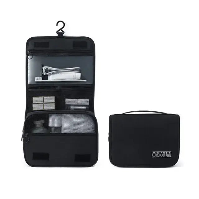 CompactWash Toiletry Bag – Foldable, Water-Resistant, Hanging