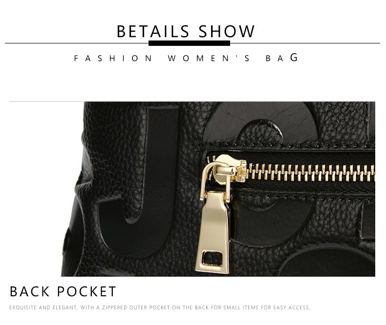 Luxury Black Leather Handbag – Elegant & Spacious Everyday Bag